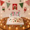 Estilo Dulce Navideño Bandera de Tirar de Cumpleaños Tema de Dulces Pancarta de Letras Decoración Colgante en Espiral Decoraciones para Cupcakes