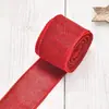 Fita de Tecido Imitando Linho Colorido com Borda de Arame Rolo de Linho Decoração de Natal Artesanal Fita Decorativa Embalagem Fabricante Atacado