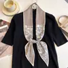 Pañuelo de Seda Pequeño Angulado Rouyun 2026 para Mujer, Elegante y Sofisticado, Pañuelo para Cuello Estilo Coreano y Japonés, Pañuelo de Cinta, Pañuelo para Cuello Estilo Coreano
