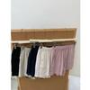 Pantalones Cortos Casuales de Línea A Azul Marino Estilo Coreano para Mujer, Verano, Cubre Cadera, Adelgazantes, Cintura Alta, Rectos, Versátiles, Cintura Elástica con Cordón