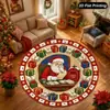 Venta Caliente Alfombra Redonda de Papá Noel Decoración de Escena Festiva Interior Exterior Felpudo Etiquetado de Amazon Transfronterizo Dropshipping