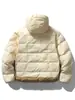 Chaqueta de plumón con capucha y patchwork para hombre FORN3, acolchado de diamantes, forro polar con cierre, ligera, cálida para invierno