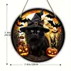 2026 Popular Transfronterizo Acrílico Halloween Bruja Colgante Disco Colorido Decoración de Pared Artículos Decorativos