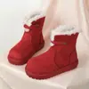 Botas de gamuza para mujer, nuevas de invierno 2026, a la moda y versátiles, con punta redonda, diseño reversible y forro de algodón con suela gruesa