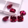 Gema Cuadrada de Corte Multifacético de 5A, Piedra Suelta Forma de Cojín 5 # Rubí Sintético para Incrustaciones de Joyería, Venta Directa del Fabricante de Wuzhou