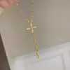 Collar Vintage de Segunda Mano Trébol de Cuatro Hojas Estrella Solar Rueda Brújula Lujo Accesible Cadena para Clavícula Apilada Borla de Gama Alta