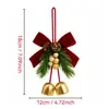 B Decoraciones Navideñas Cascabeles Colgantes Lazos de Terciopelo Colgantes de Piña de Pino para Árbol de Navidad Decoraciones para Montaje de Escena