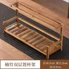 Soporte para Tazas de Té, Pequeño Estante de Almacenamiento de Mesa, Mesa de Té de Escritorio, Almacenamiento de Juego de Té, Estante de Bambú para Té, Moderno y Sencillo