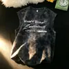 Chaleco sin mangas de verano para hombre, estilo callejero americano de alta gama, marca de moda, cuello redondo holgado, camiseta resistente