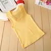 Colete Infantil de Algodão sem Mangas Camiseta Básica de Algodão Cor Sólida Cor Doce Geração