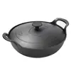 Olla Yuanbao de Hierro Fundido Puro para el Hogar Olla para Sopa Estufa de Gas Universal Sin Recubrimiento Fondo Plano Espesorado Sartén Pequeña Olla de Estofado de Doble Asa
