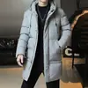 Comércio exterior atacadista inverno novo algodão de tamanho grande para jovens urbanos, jaqueta de algodão à prova de frio de comprimento médio, casaco quente masculino