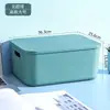 Caixa Organizadora de Mesa com Tampa, Organizador de Lanches de Plástico, Cesta de Brinquedos com Gaveta, Cesta para Itens Diversos, Caixa à Prova de Poeira para Armazenamento de Cosméticos