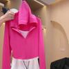 Camiseta de Talla Grande con Parches de Color Contrastante, Sudadera con Capucha Falsa de Dos Piezas para Mujer, Nuevo Estilo de Primavera, Corte Holgado, Sudadera de Manga Larga Adelgazante