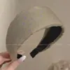 Faixa de cabeça de alta qualidade estilo coreano com aba larga, faixa de cabelo de tricô para outono e inverno, presilha para franja da testa, acessório de cabelo estilo vintage