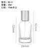 Botella de perfume de bayoneta de vidrio, 30 ml, 50 ml, redonda, con hombro oblicuo, transparente, reposición de agua al 100%, vacía.
