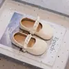 Zapatos de Princesa para Niñas con Suela Suave Estilo Otoño Decoración de Perlas Zapatos de Cuero para Niños Zapatos Mary Jane Niñas Bebé de 3-6 Años Zapatos de Actuación