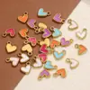 Acero Inoxidable Goteo de Aceite Pequeño Colgante de Amor DIY Colgante Pequeño para Teléfono Móvil Accesorios de Joyería Pulsera de Corazón de Melocotón Colgante para Pendientes Lote