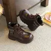 Botas de Peluche Martin para Niños Estilo Nuevo Primavera y Otoño Estilo Británico para Niños Suela Suave Botas de Piel Botas Cortas para Niñas Antideslizantes Cálidas Botas de Algodón