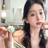 Pendientes de Flor Verde Menta Estilo Vacaciones Super Hada para Mujer, Lujo Ligero, Gama Alta, Pendientes Deslumbrantes y Elegantes, Pendientes Únicos y Hermosos