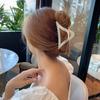 Elegante pinza de agarre grande hueca, sencilla y exquisita, pinza para el cabello de resina, pinza para cola de caballo, accesorios para el cabello rojos de Internet coreanos