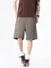 Shorts Esportivo Masculino Estilo Americano com Costura Contrastante, Verão Fino, Nicho Solto Reto Cinco Pontos Casuais