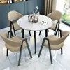 Juego de Mesa y Sillas Negociable para Cafetería, Tienda de Té de Leche, Mesa Redonda para Oficina y Ocio, Mesa de Comedor para Apartamento Pequeño, Estilo Nórdico para Uso en el Hogar