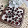 Caja de Flores Púrpuras de Sangre Natural Accesorios con Agujero Pasante de Cristal Caja Mágica Color Chapado en Cobre Plateado Representar Pulsera Collar Joyería DIY