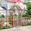 Arco para Flores Base de Madera Anticorrosión Estructura para Trepar Valla Decorativa para Patio Exterior Reja para Valla Exterior Soporte para Uvas