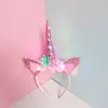 Venta al por mayor de fábrica Diadema Luminosa de Unicornio para Fiesta Infantil de Vacaciones Halloween Alas de Ángel Arcoíris Adorno para la Cabeza