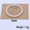 Comercio exterior transfronterizo pulsera de perlas de imitación de vidrio de alta calidad Amazon pulsera de traje de tarjeta de perla de amor romántico