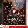 Pegatinas Estáticas de Papá Noel y Árbol de Navidad para Ventanas, Pegatinas para Puertas de Vidrio, Calcomanías para Ventanas, Decoraciones Navideñas, Montaje de Escena