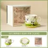 Fabricante Panda Qichun Caneca de Café, um conjunto de xícaras e pires de chá de cerâmica requintados para uso doméstico, perfeito para servir expresso, latte e chá da tarde