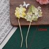 Horquilla en forma de U de Flor de Peonía Glaseada Horquilla Nueva Horquilla Chinoiserie Tocado Estilo Bosque Súper Hada Accesorios de Estilo Nacional Cheongsam