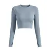 Roupa de Yoga de Manga Longa para Mulheres, Roupa Profissional de Alta Qualidade para Corrida e Fitness, Top Skin-Friendly de Secagem Rápida, Camisa Esportiva Fina da Moda