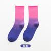 Meias Tie-Dye Gradiente de Cano Médio, Meias Esportivas Tie-Dye para Basquete, Meias de Skate, Meias Unissex Hip-Hop, Meias Casuais Versáteis Estilo Japonês