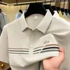 Camiseta Masculina de Nylon Manga Curta Lapela Verão Nova Casual Meia Manga para Homens de Meia-Idade e Idosos Camisa Polo