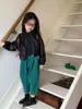 Chaqueta de Otoño para Niñas Primavera y Otoño 2025 Nueva Tendencia Estilo Coreano Fresca Chaqueta Corta Biker para Niños Parte Superior de Cuero
