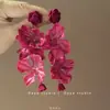 Pendientes Grandes de Flor Estilo Vacaciones de Verano en la Costa, Pendientes Exagerados de Paja Bohemia, Aretes para Mujer, Perfectos para Fotos de Viaje