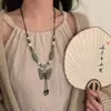 D Colar Borboleta Estilo Étnico Boêmio Feminino Design de Nicho Cerâmica Nova Chinoiserie Retro Acessórios de Saia Rosto de Cavalo