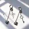 Ins Subcultura Y2K Tijeras de Corazón Plateadas Lazo Bolso de Nicho Colgante Llavero para Teléfono del Coche