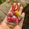 Producto TerminadoHazte Rico Inmediatamente Hecho a Mano Pura Brocado Song Caballo Pequeño Colgante Bolsita Colgante Coche Colgante Doble Cara Fortuna y Prosperidad Colgante de Borla