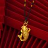 Collar Koi de Oro Arena Vietnamita Latón Chapado en Oro Calado Retro Filigrana Pez Dorado Colgante para Mujer Suministro en Vivo