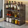 Prateleira de Armazenamento de Condimentos, Prateleira Multicamadas para Colocação de Óleo, Sal, Molho e Vinagre para Mesa, Organizador Multifuncional de Garrafas de Temperos para Cozinha