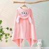 Poncho Infantil de Coral Fleece de Alta Densidad al por Mayor, Toalla Capa con Capucha Suave y Absorbente para Baño de Bebé, Dropshipping Disponible
