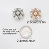 Botão Flor de Pérola Clip-On Removível Botões Decorativos de Metal com Acabamento de Luxo para Camisas, Vestidos, Acessórios de Roupa DIY
