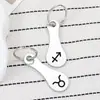 Accesorios de llavero de dibujos animados del zodiaco transfronterizos europeos y americanos, etiquetas de token para supermercado, colgantes de acero inoxidable, regalos