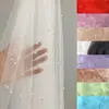 Tejido de Malla Perlada Suave Sedoso Malla Americana Encriptada Malla de Perlas con Cuentas Vestido de Novia Malla Suave Mesa de Postres Hecho a Mano