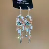 Pendientes de gota con incrustaciones de diamantes transfronterizos europeos y americanos, pendientes de lujo de alta gama, accesorios para orejas de moda de nicho, venta al por mayor desde fabricante de Yiwu
