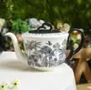 Taza de Café y Platillo de Cerámica con Diseño de Enredadera Floral Estilo Tinta Tendencia Nacional Taza de Desayuno Taza de Leche Juego